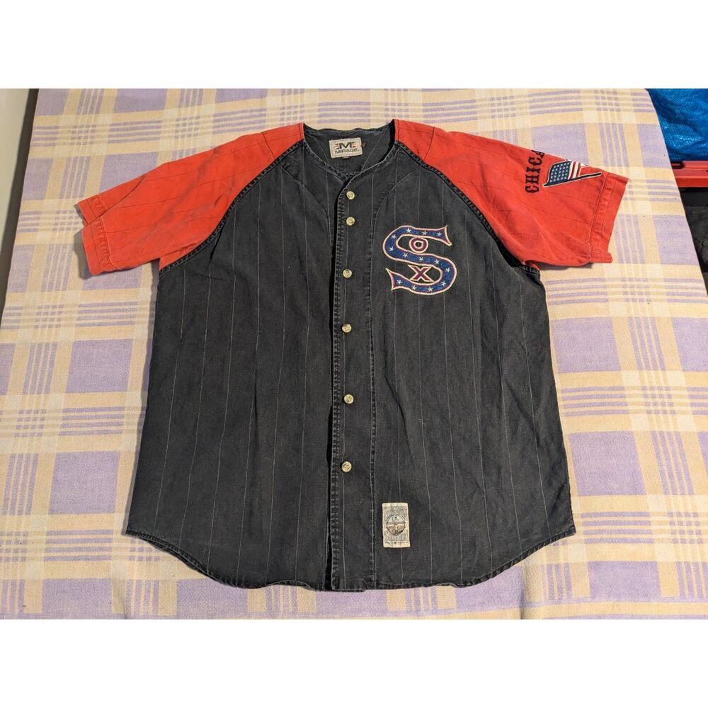 Vtg Mirage Cooperstown Collection Chicago White Sox Button Up Jersey XXL 90s